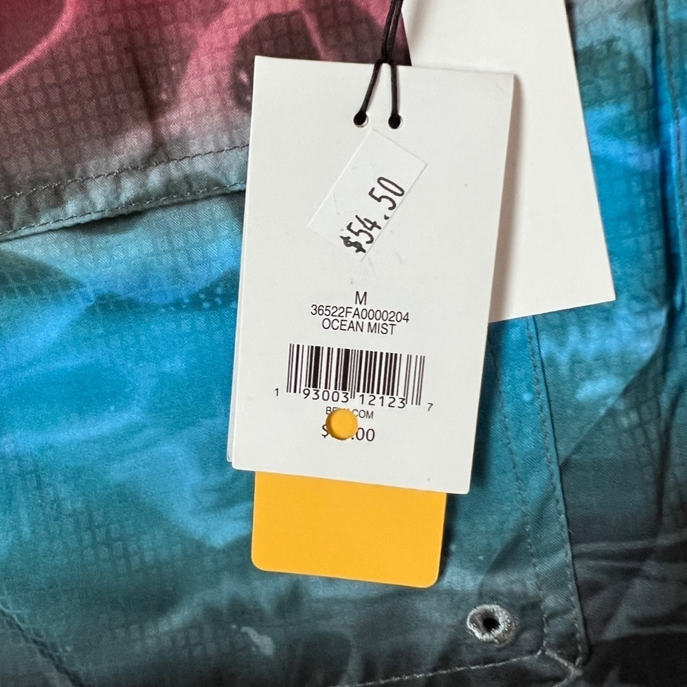 NWT Ocean+Coast Ocean Advantage Button Down Colorful Wave Fishing Shirt Men Sz M - Picture 7 of 13